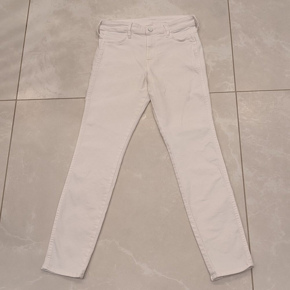 & Denim Womens White Ankle Length Skinny Jean Size 26